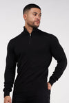 THE SANTONI - HALF ZIP SWEATER - BLACK